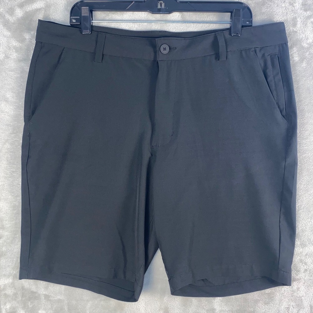 Tahari Men's Black Flat Front‎ Zipper Pocket Casual Shorts W36 Golf Performance